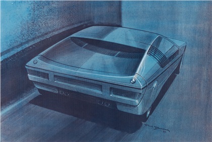 BMW Turbo Concept - Design Drawing by Paul Bracq, 1972