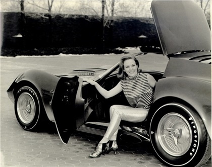 Chevrolet Mako Shark II, 1965 - Shark II non-running show car. Model is Connie Van Dyke, ex-Miss Teenage America.