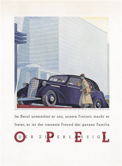 Opel Sechszylinder (1934): Advertising Art by Bernd Reuters