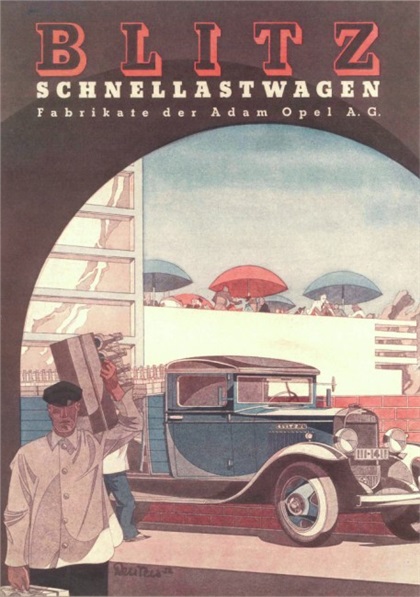 Opel Blitz Schnellastwagen (1932): Advertising Art by Bernd Reuters