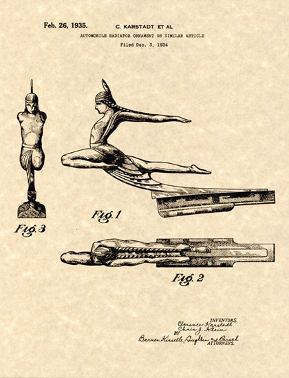 Chief Hood Ornament – Pontiac (1935) – Patent