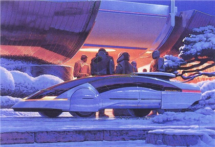 Сид Мид (Syd Mead): Sentinel-II Concept - Friends Depart On a Snowy Night