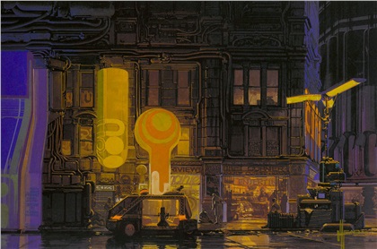 Сoncept art for Blade Runner by Syd Mead - Street Scene
