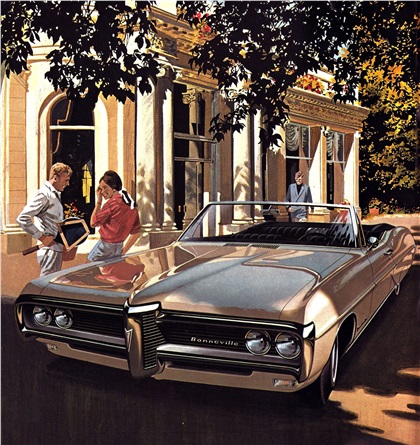 1968 Pontiac Bonneville Brougham Convertible - 'Love All': Art Fitzpatrick and Van Kaufman - "I really did this as an exercise in making a white car look shiny," Fitzpatrick says. "In the sun, a white car is a white blob. In shadow or shade, you get reflections, and that's what makes a car look shiny. I left just enough sun on it to make it white, not gray."