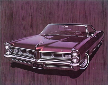 1965 Pontiac Grand Prix: Art Fitzpatrick and Van Kaufman - This sketch was intended for the Grand Prix brochure. The agency chairman insisted on entering it in the first competition for the Andy awards in 1965. It was voted 'Best Color Consumer Magazine Ad' out of thousands of entries.
