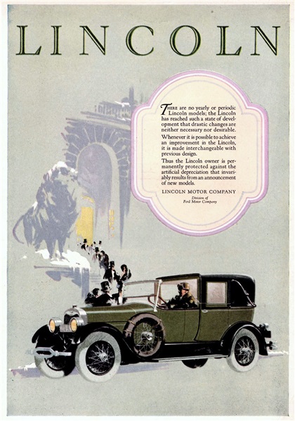 Lincoln Ad (January, 1927): Fully Collapsible Cabriolet by Holbrook - Illustrated by Haddon Sundblom?