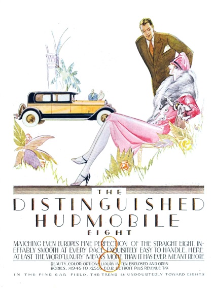 Hupmobile Eight Ad (January, 1927): Illustrated by Larry Stults