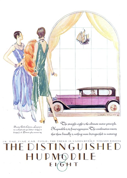 Hupmobile Eight Ad (March, 1927): Illustrated by Larry Stults
