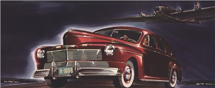 Mercury Eight Advertising Art (1942): The Aviation Idea In An Automobile