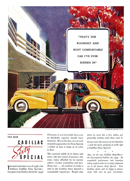 Cadillac Sixty Special Ad (November, 1938) - Illustrated by Jon Whitcomb