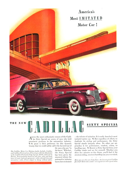 Cadillac Sixty Special Ad (April, 1940) - Illustrated by Jon Whitcomb