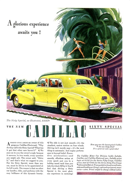 Cadillac Sixty Special Ad (May, 1940) - Illustrated by Jon Whitcomb