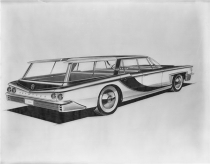 Scimitar Station Sedan Design Sketch by Brooks Stevens, 1958