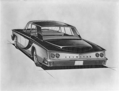 Scimitar Town Car Phaeton Design Sketch by Brooks Stevens, 1958