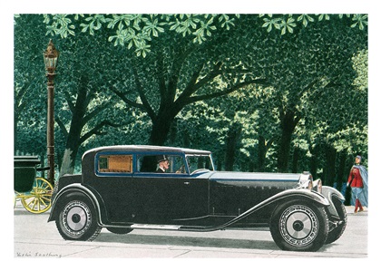 1928 Bugatti Type 41 Royale Coupe body by Kellner - Illustrated by Leslie Saalburg