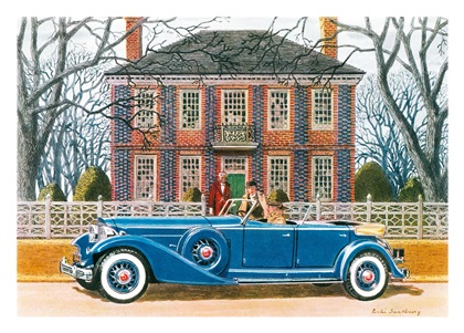 1933 Packard Dual Cowl Phaeton - Illustrated by Leslie Saalburg
