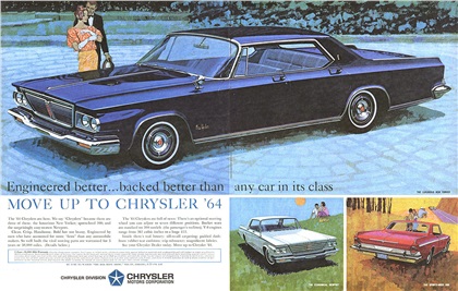 Chrysler New Yorker/Newport/300 Ad (September, 1964): Engineered better... backed better than any car in its class