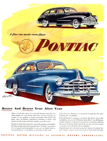 Pontiac Advertising Campaign (1948): A fine car made even finer