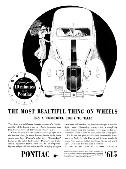 Pontiac Ad (July, 1935): Spend just 10 minutes in a Pontiac