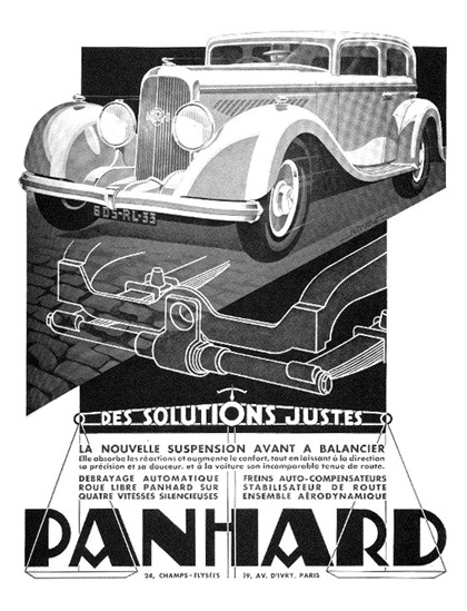 Panhard Advertising (1933): Graphic by Alexis Kow - Des solutions justes