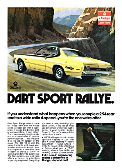 Dodge Dart Sport Rallye Ad (October, 1973)