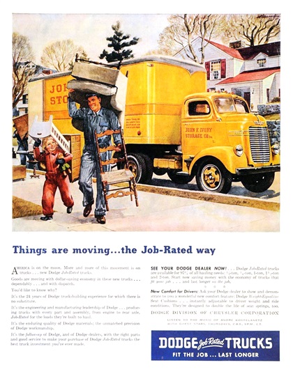 Dodge Trucks Ad (February, 1946): Things are moving... the Job-Rated way
