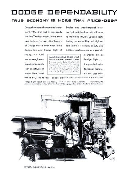 Dodge Ad (September-October, 1930) - Illustrated by William Meade Prince