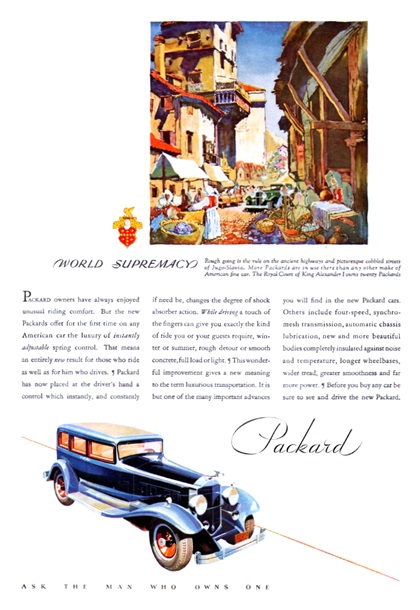 Packard Ad (October, 1931): Jugo-Slavia