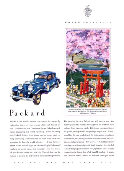 Packard Ad (November, 1931): Japan