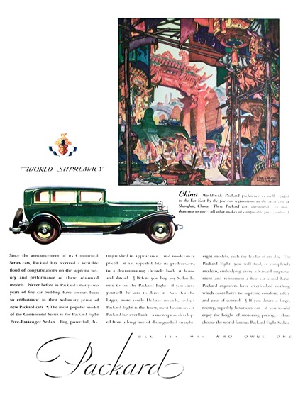 Packard Eight Five-Passenger Sedan Ad (1932): China