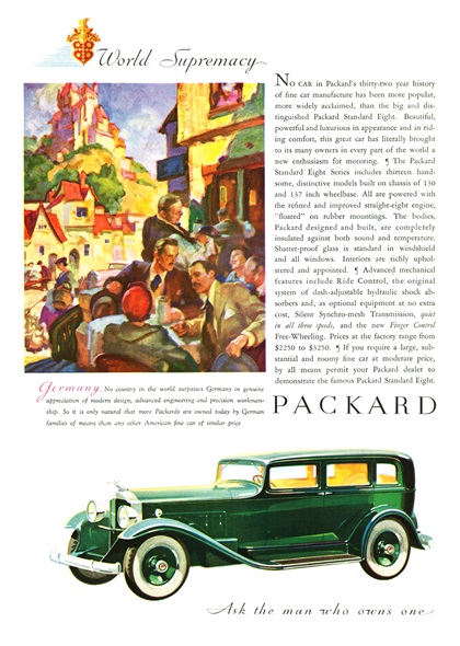 Packard Standard Eight Ad (April, 1932): Germany