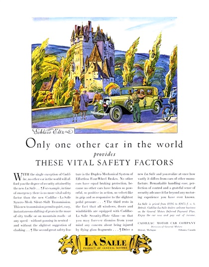 Cadillac/LaSalle Ad (January, 1929): Schloss Eltz - Illustrated by Edward A. Wilson