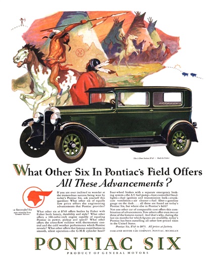 Pontiac Six Advertising Campaign (1928): Chief of the Sixes