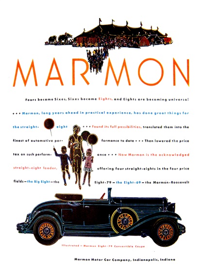 Marmon Ad (July, 1930) - Eight-79 Convertible Coupe