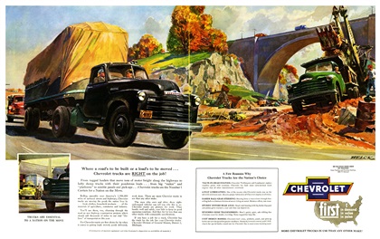 Chevrolet Trucks Ad (1952): Illustrated by Peter Helck
