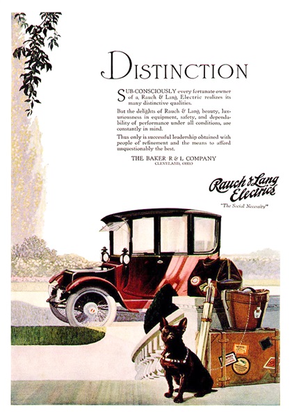Rauch & Lang Electrics Ad (April, 1917): Distinction