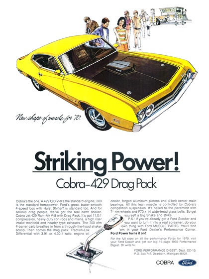 Ford Performance Models Advertising Art (1970)