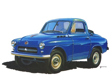 ГАЗ–М73 (Прототип автомобиля повышенной проходимости «Москвич–410»), 1955 – Рисунок А. Захарова / Из коллекции «За рулём» 1987-1
