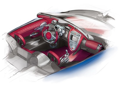 Pagani Huayra Roadster (2017) - Interior Design Sketch