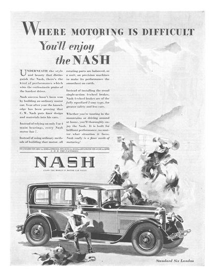 Nash Standard Six Landau Ad (February-March, 1928)