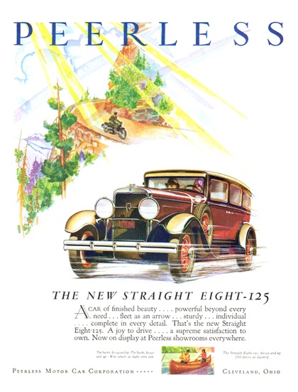 Peerless Ad (May, 1929): The New Straight Eight-125 