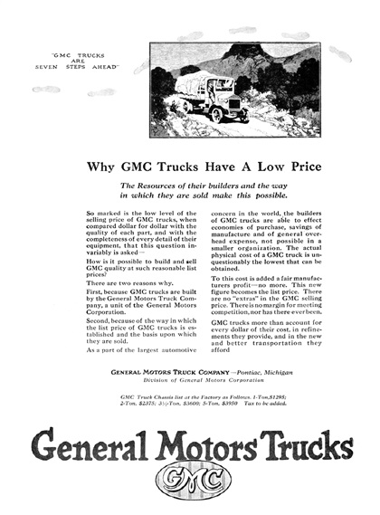 General Motors Trucks Ad (May, 1923): Illustrated by Roy Frederic Heinrich