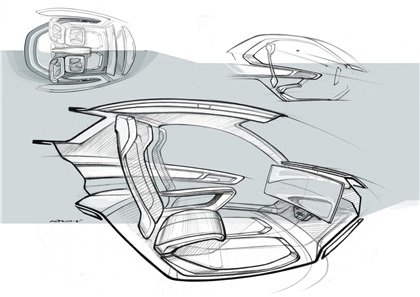 Audi/Airbus/ItalDesign Pop.Up Next (2018): Interior - Design Sketch