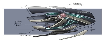 Audi RSQ E-Tron Concept: Interior Design Sketch