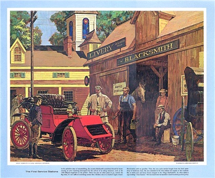 1968-07: The First Service Stations (1902 Haynes Apperson) - Illustrated by Kenneth Riley