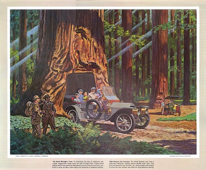 1970-04: The Road Through a Tree (1909 Stearns Toy Tonneau) - Illustrated by Tran Mawicke