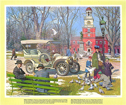 1971-02: Nation's Birthplace (1907 Thomas Flyer Touring Car) - Illustrated by Harry Anderson