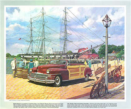 1973-10: Mystic Seaport (1947 Chrysler Town and Country Convertible) - Illustrated by Harry Anderson