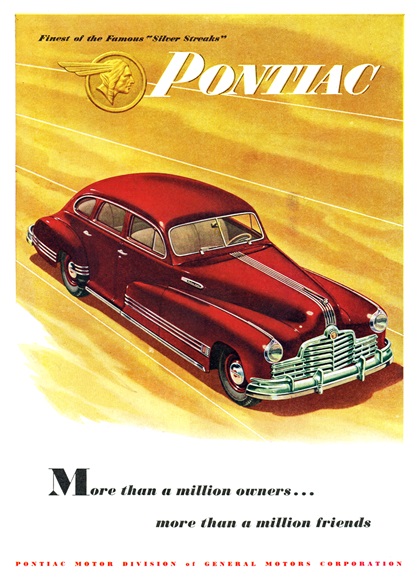 Pontiac Four-Door Sedan Ad (November, 1946): More than a million owners... more than a million friends