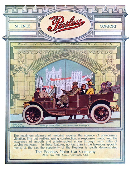 Peerless Model 31 Four-Cylinder Thirty Horse-power Touring Car Ad (April, 1911): College of the City of New York